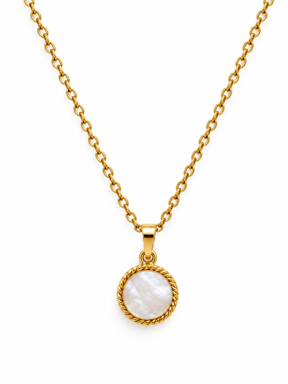 Mother of Pearl Disk Necklace